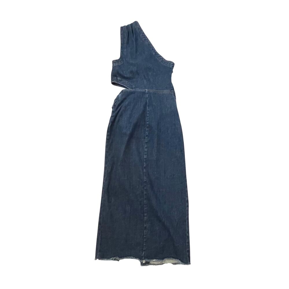 NWT Jonathan Simkhai Doran Denim Midi Dress - One Shoulder - Blue Covina - Sz S - Picture 4 of 8